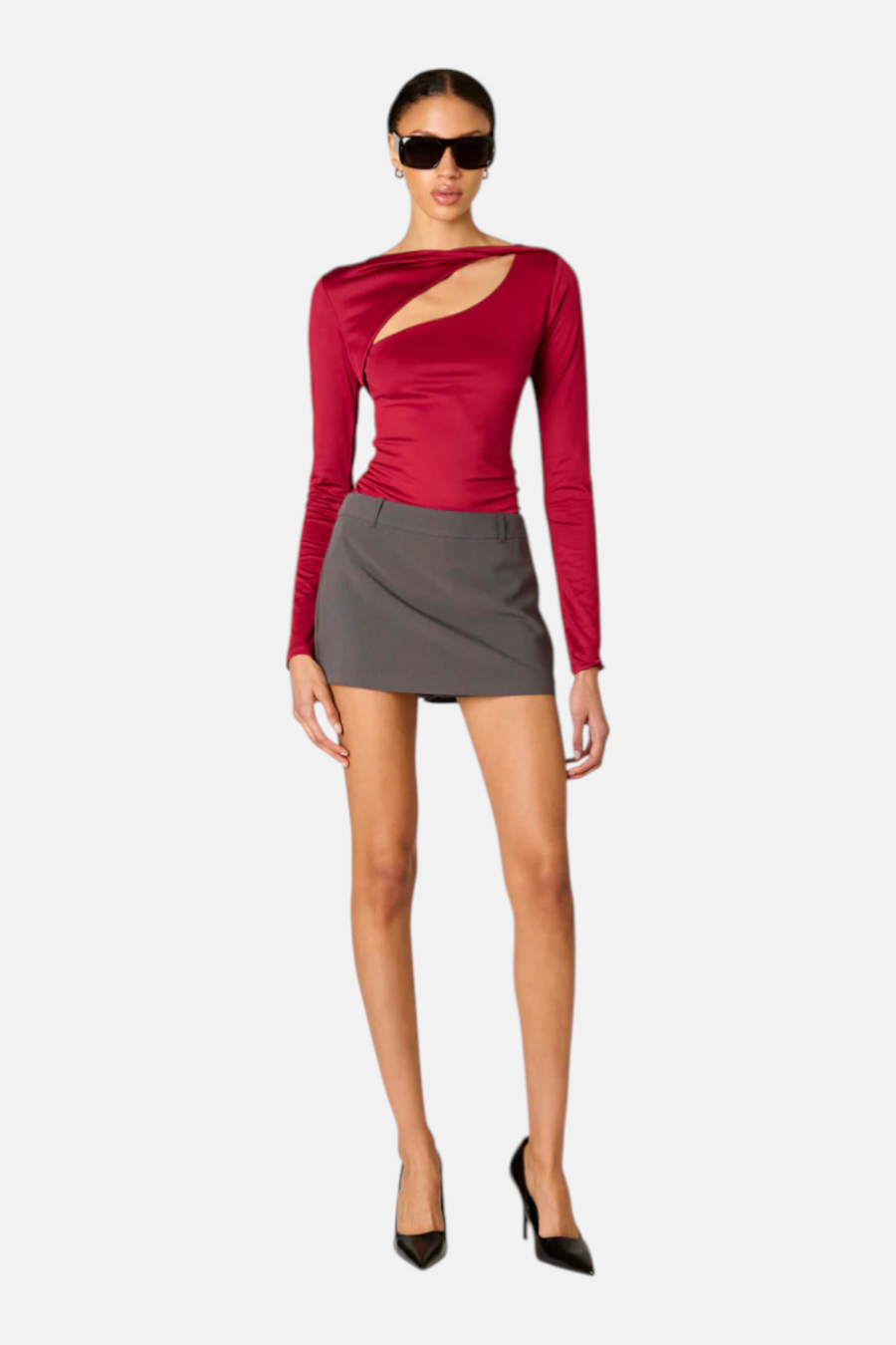NIA Women's San Vicente Top in Cranberry – front view