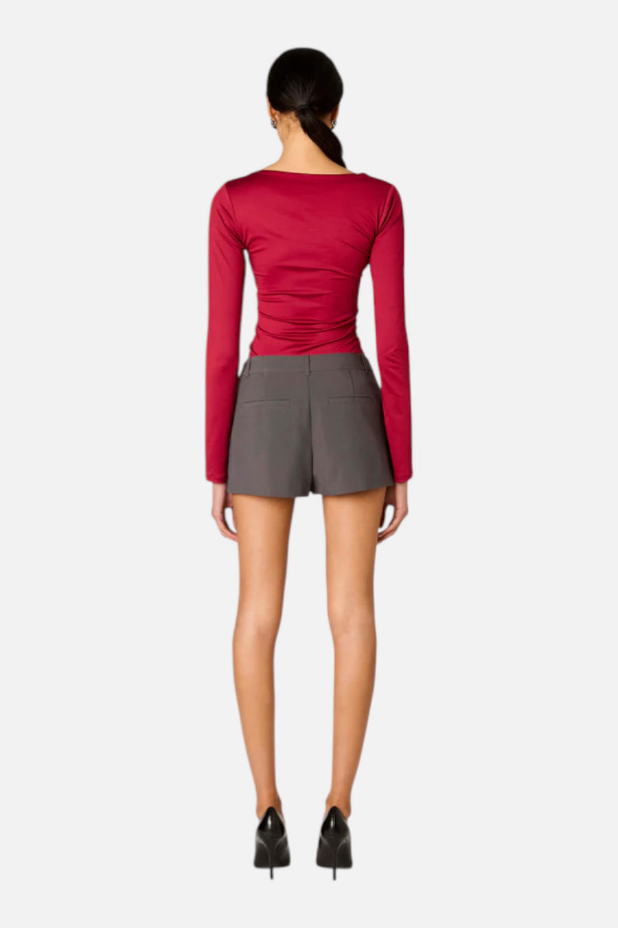NIA Women's San Vicente Top in Cranberry – side view