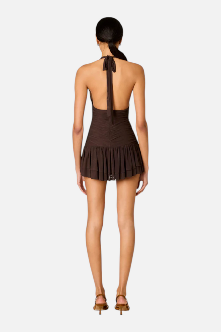 NIA Women's Vermont Dress in Coffee – side view