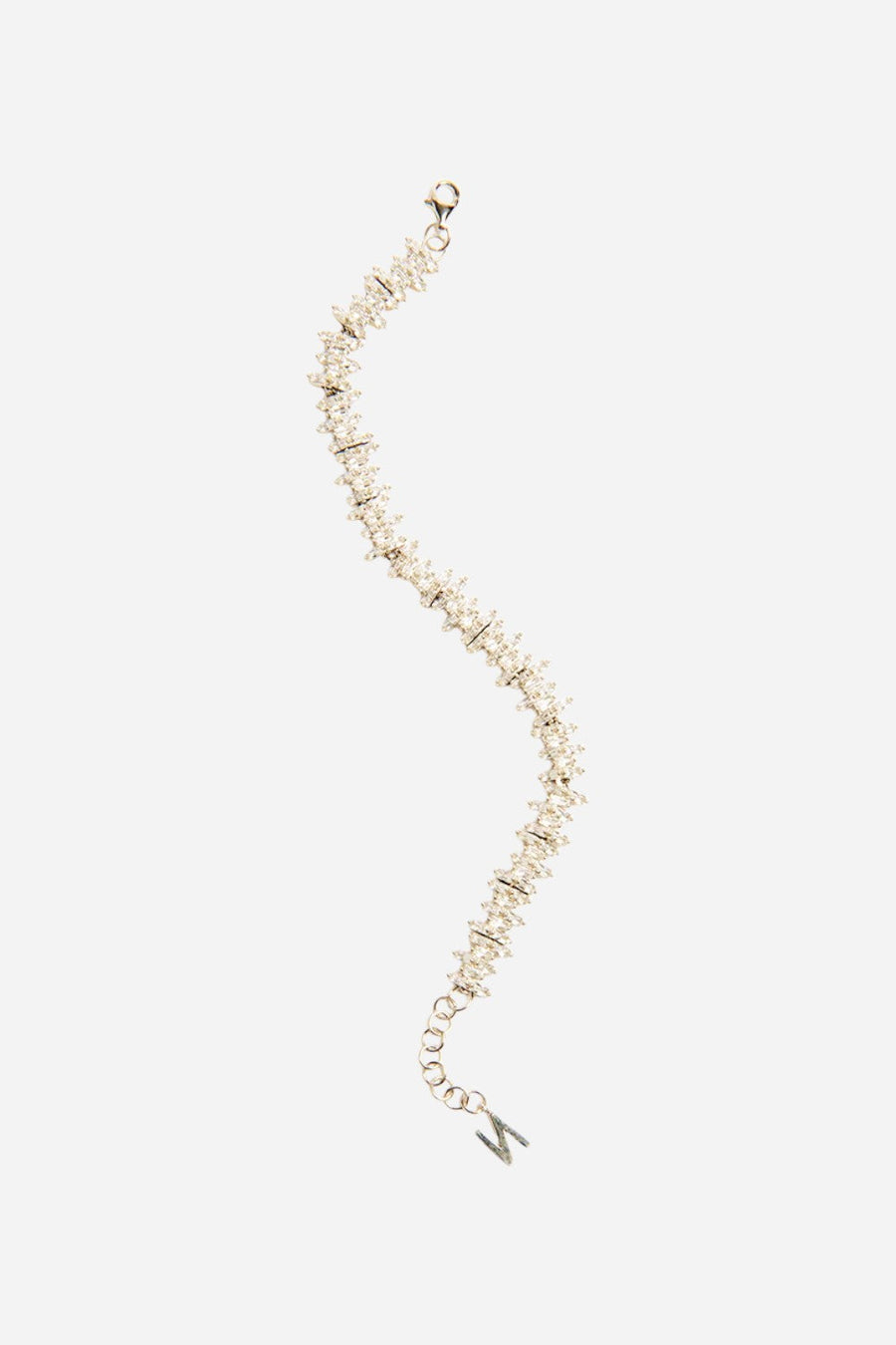 Nickho Rey Carrie Bracelet in Gold with Clear Stones – front view