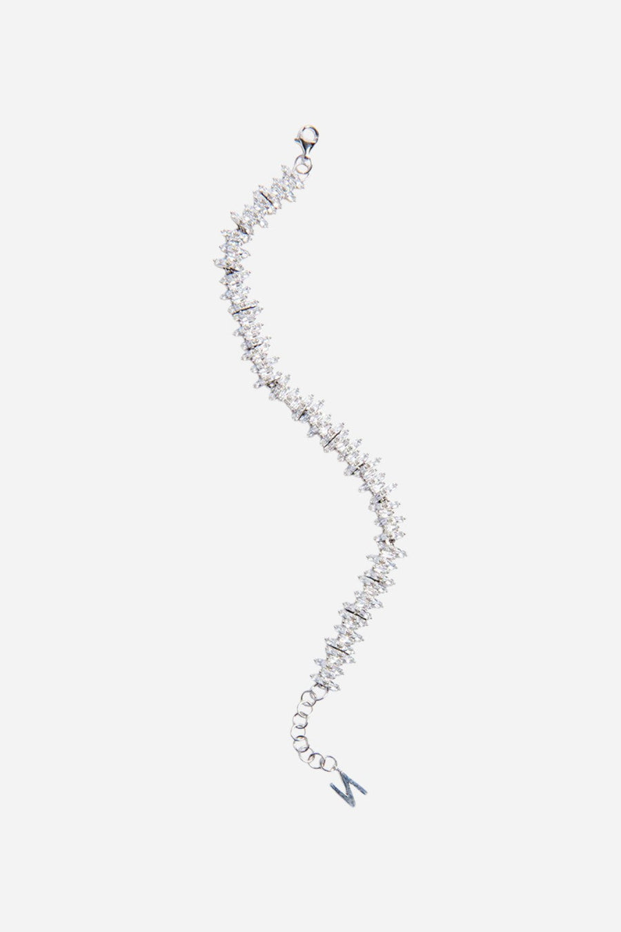 Nickho Rey Carrie Bracelet in Silver with Clear Stones – front view