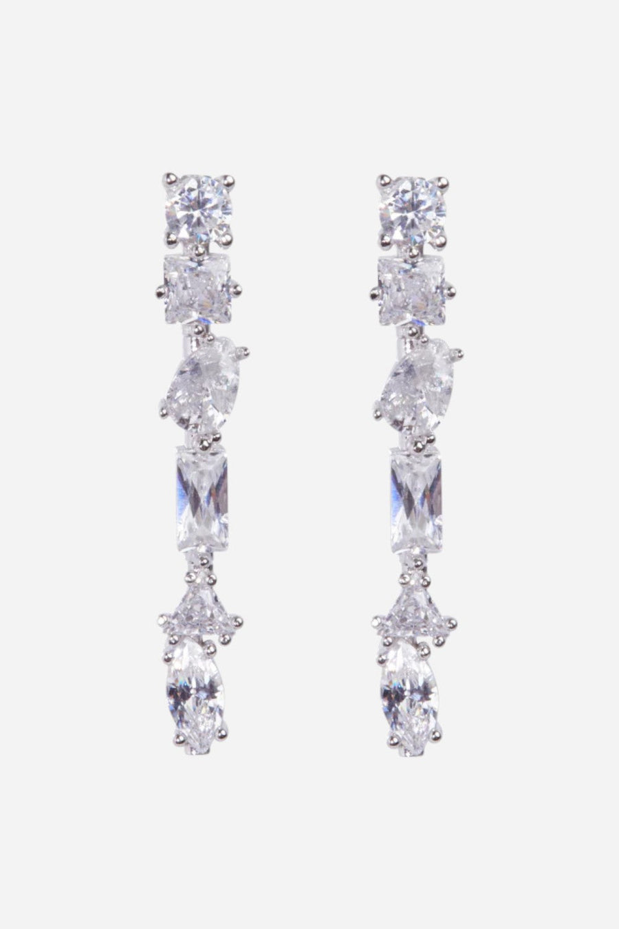 Nickho Rey Julie M Earrings in White Rhodium – front view