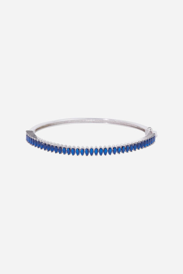Nickho Rey Marquise Bracelet in White Rhodium & Midnight Blue Crystals