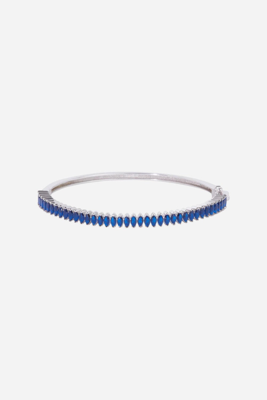 Nickho Rey Marquise Bracelet in White Rhodium & Midnight Blue Crystals – front view