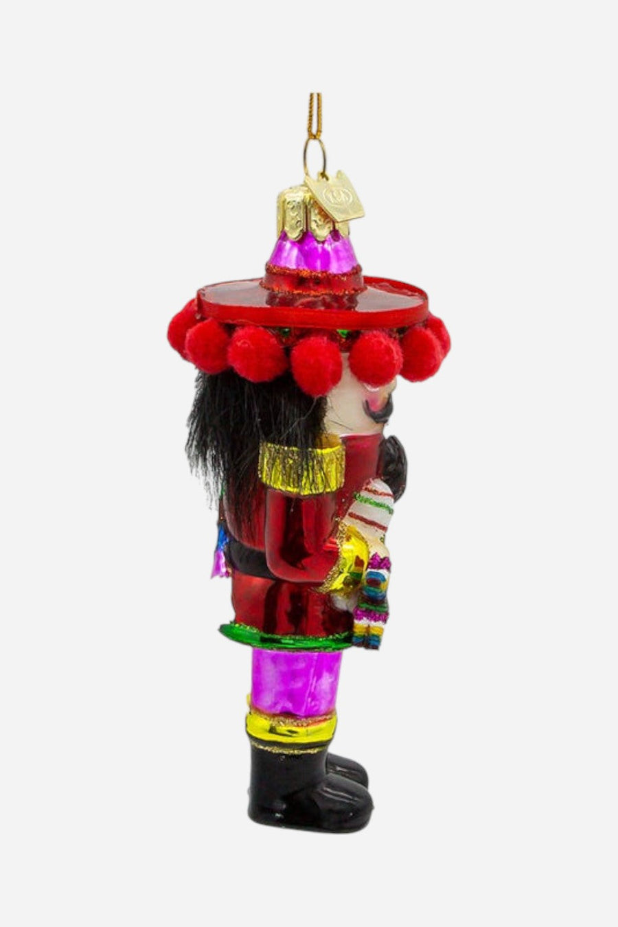 Noble Gems Glass Mexican Nutcracker Ornament – back view