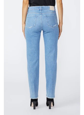 Noella Destructed High Rise Straight Leg Jeans in Starcourt Distressed – back view