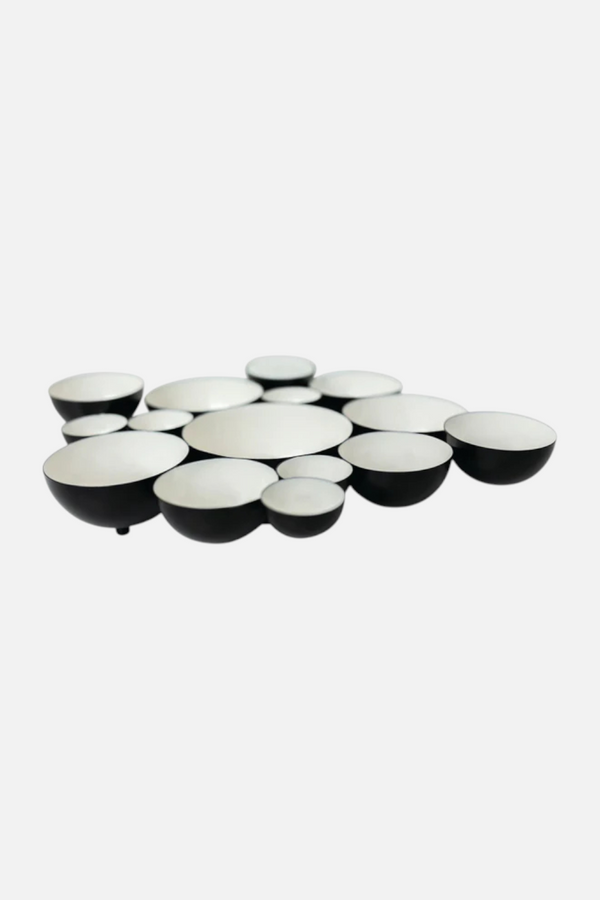 Nora Fleming Black & White Bubble Bowl