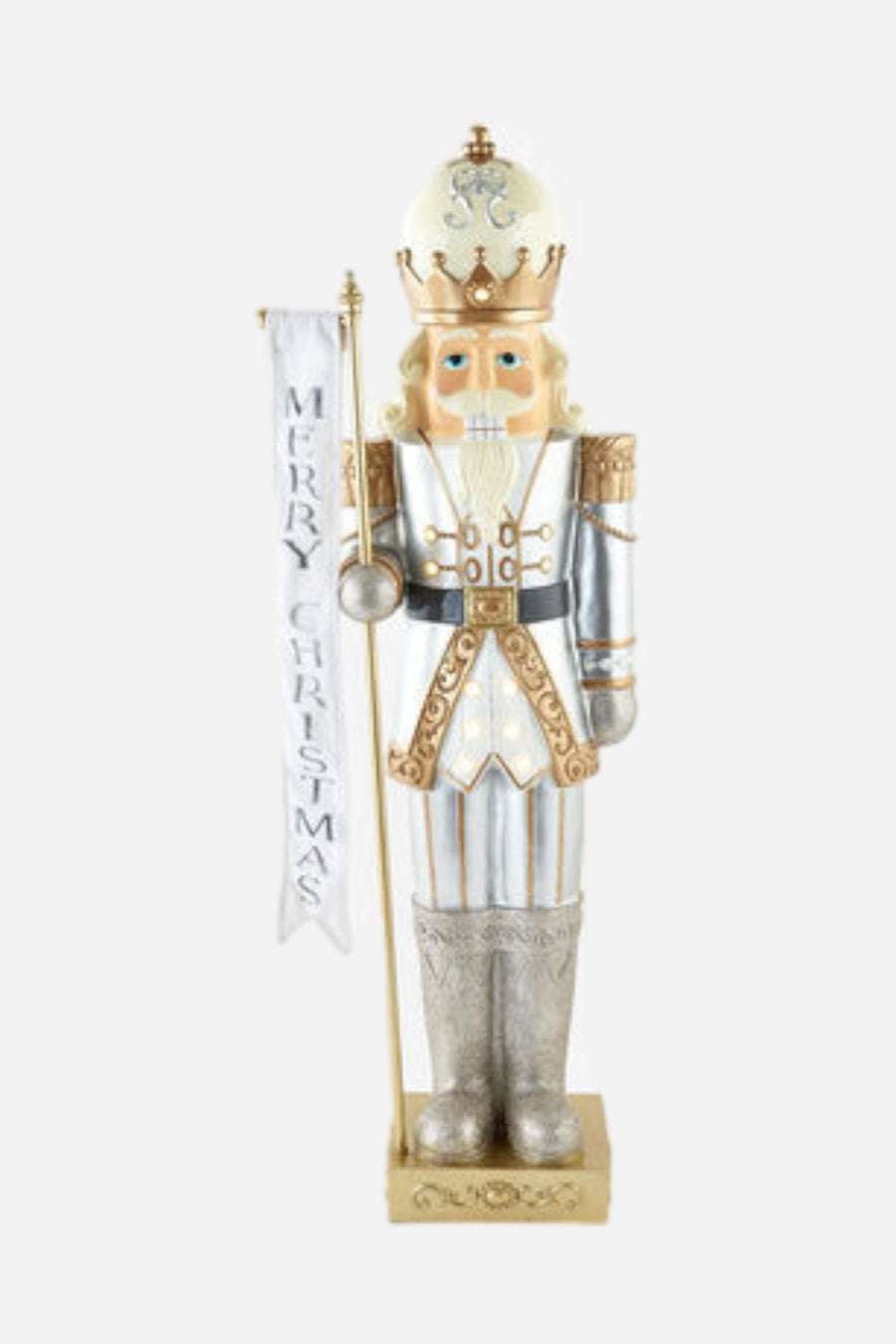 Nutcracker with Lights in Silver & Gold – side view