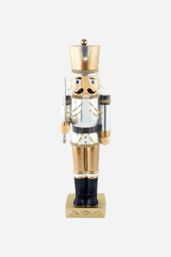 Nutcracker with Lights in Silver & Gold