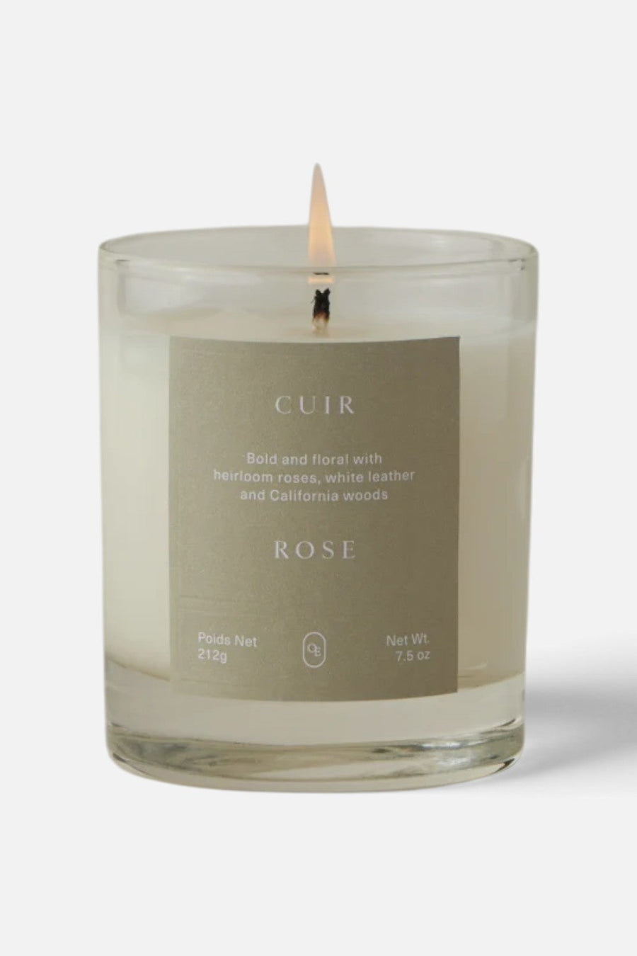Oak Essentials Cuir Rose Candle – back view