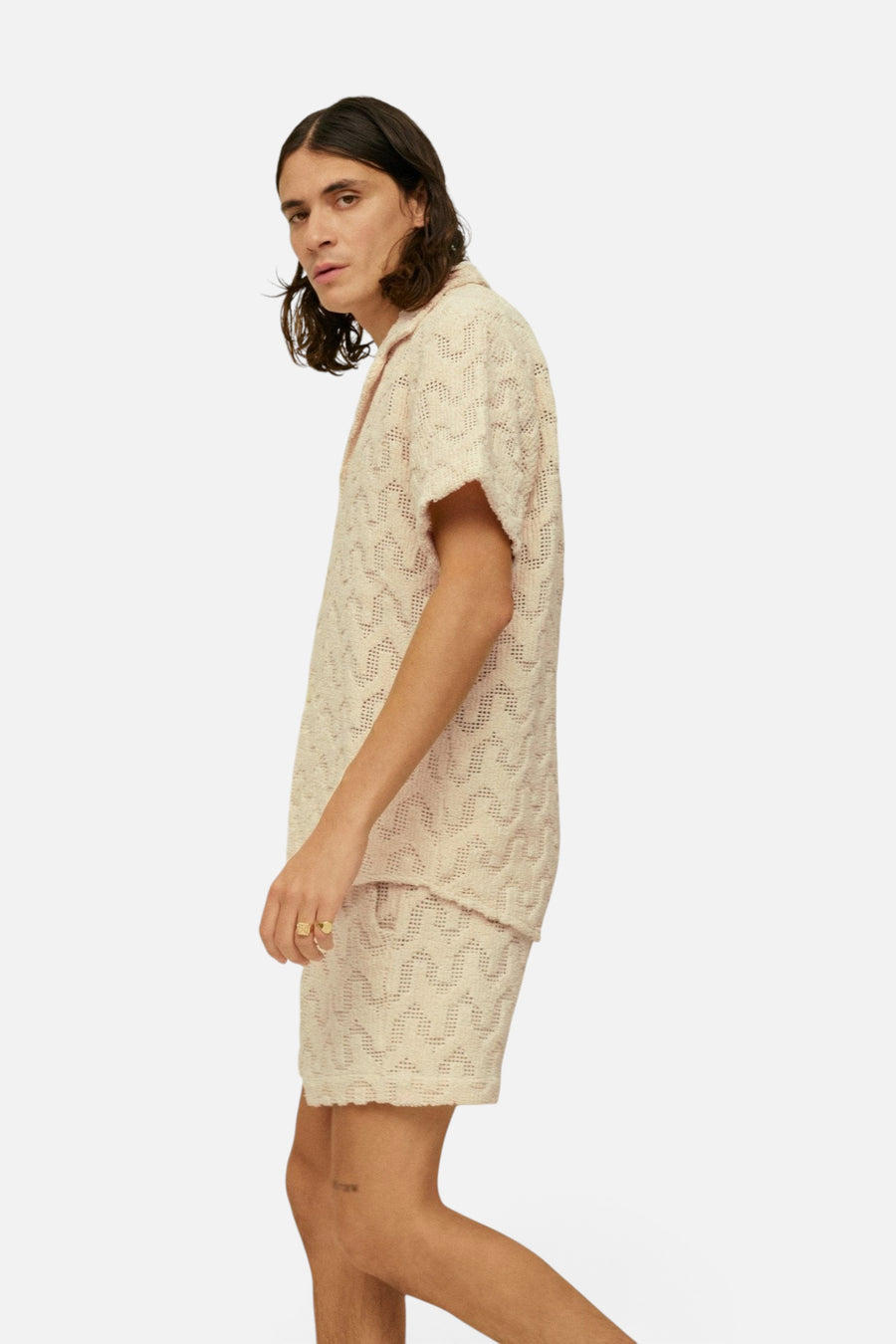 OAS Atlas Cuba Crochet Shirt – flat lay
