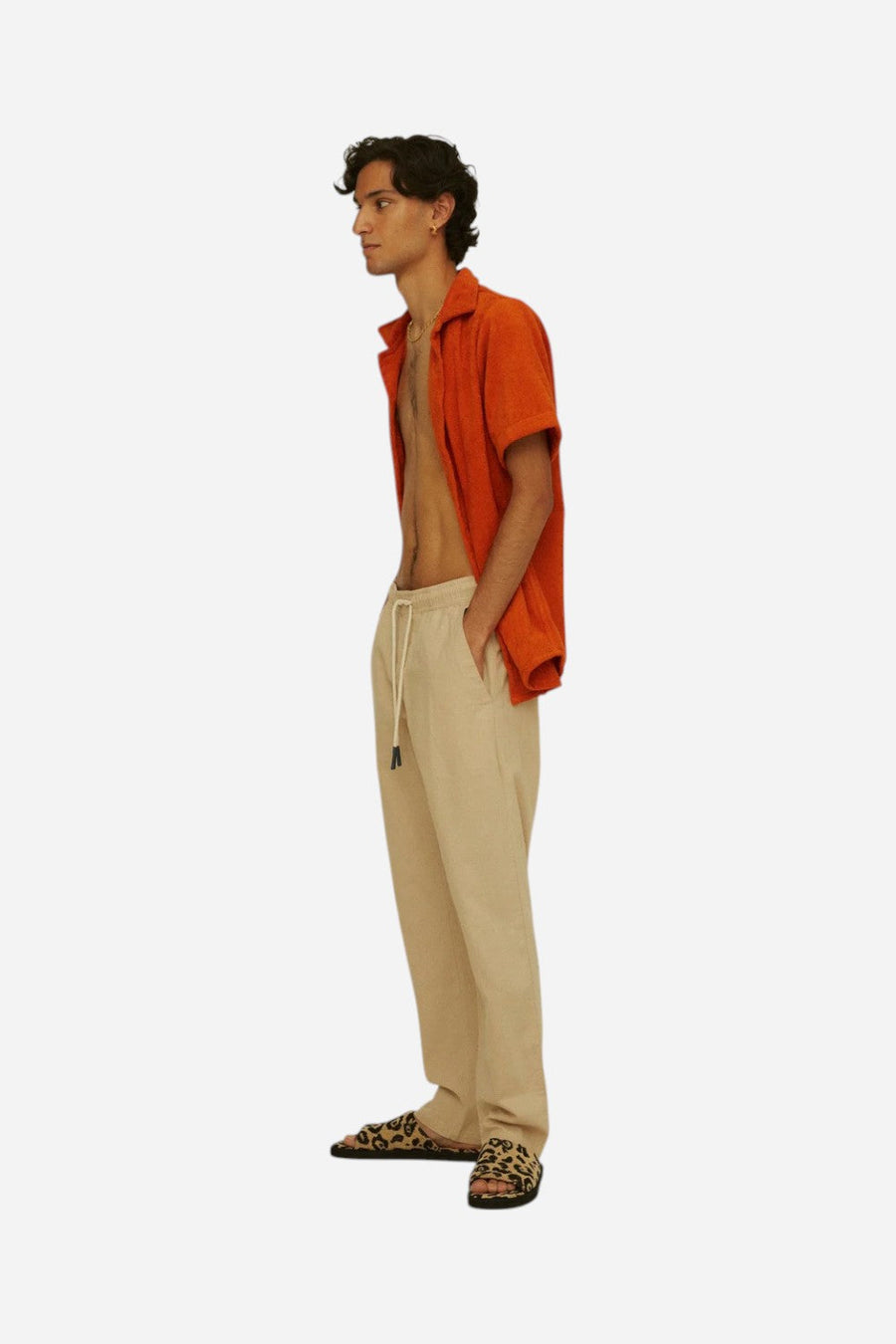 OAS Beige Linen Long Pant – side view