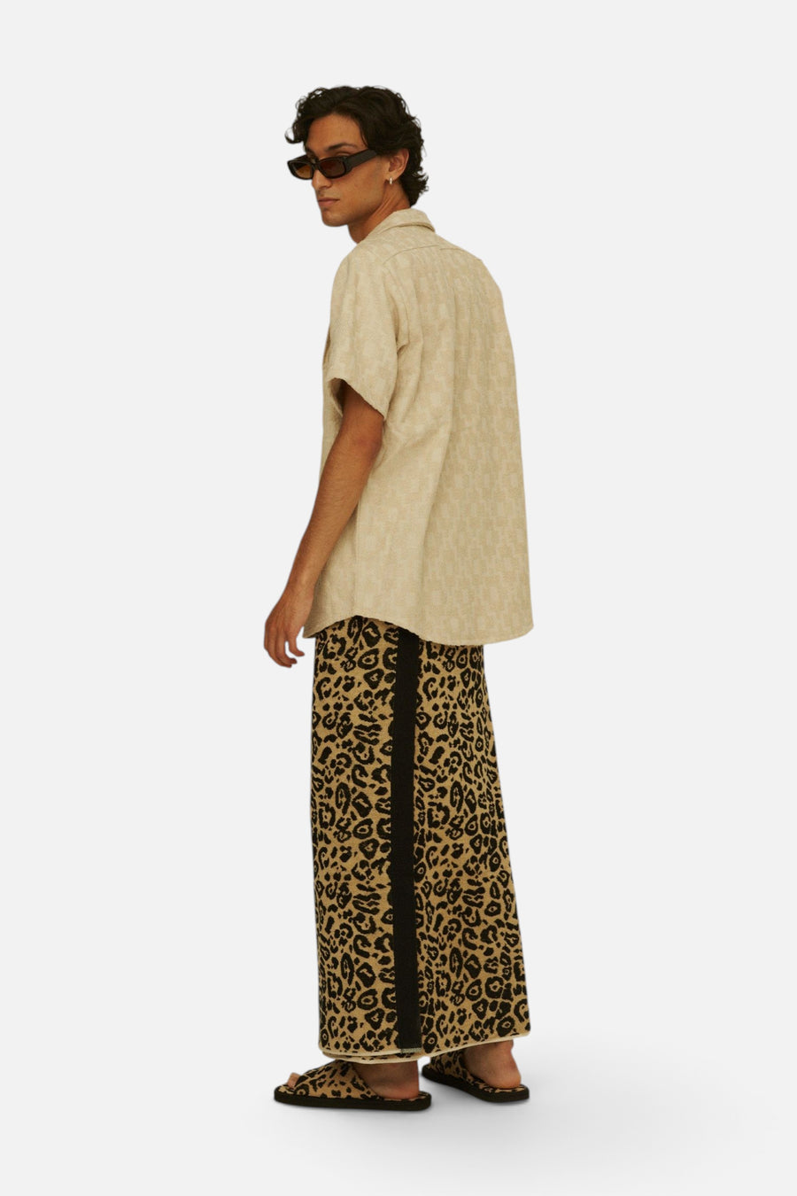OAS Beige Machu Cuba Terry Shirt – on model