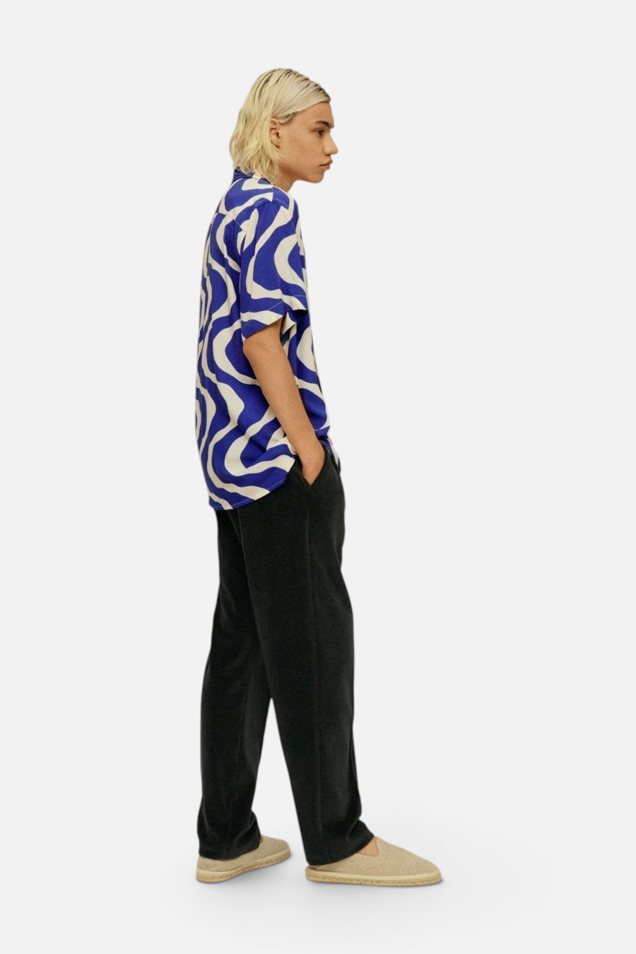 OAS Blue Rippling Viscose Shirt – alternate