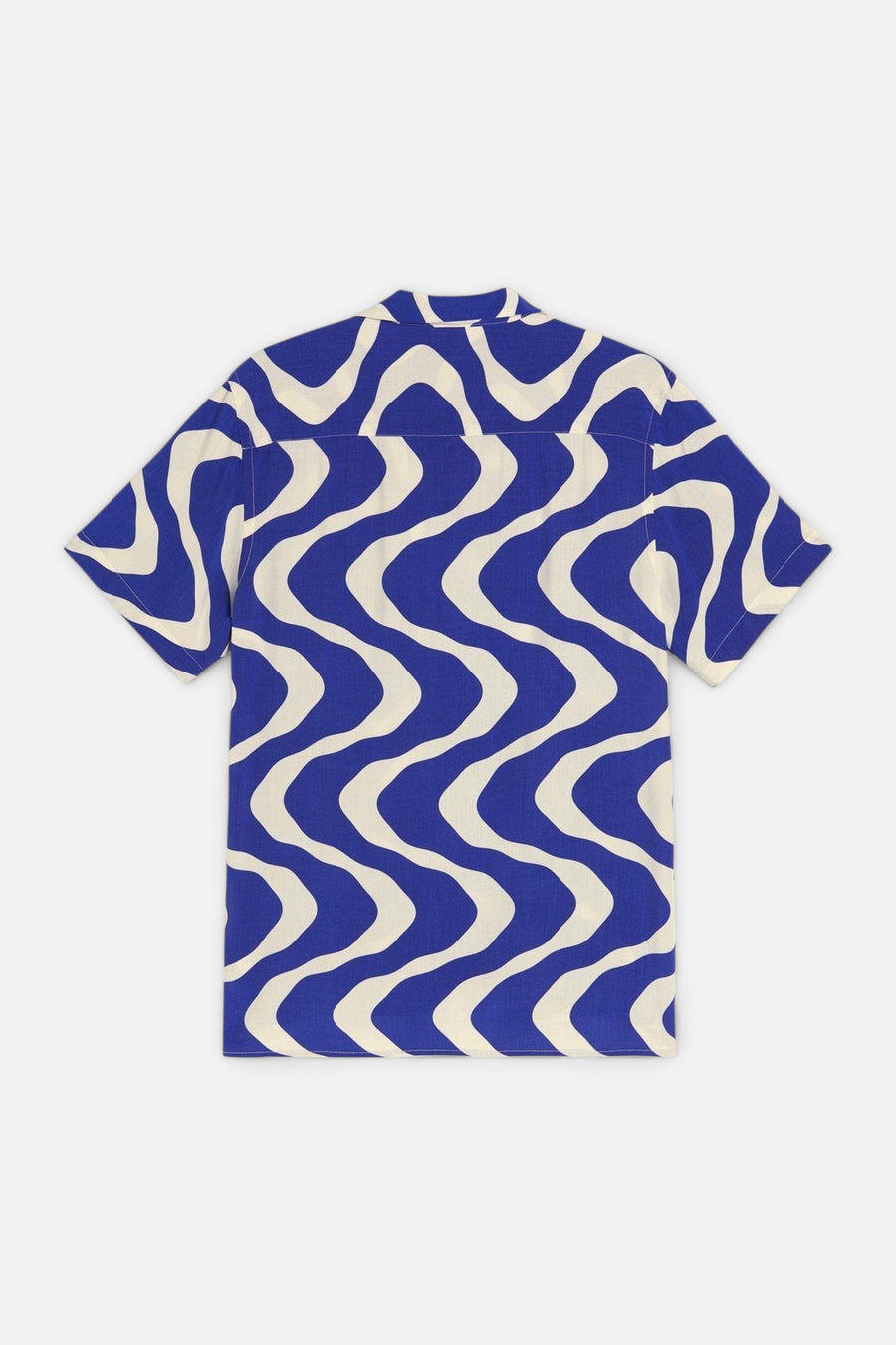 OAS Blue Rippling Viscose Shirt – flat lay