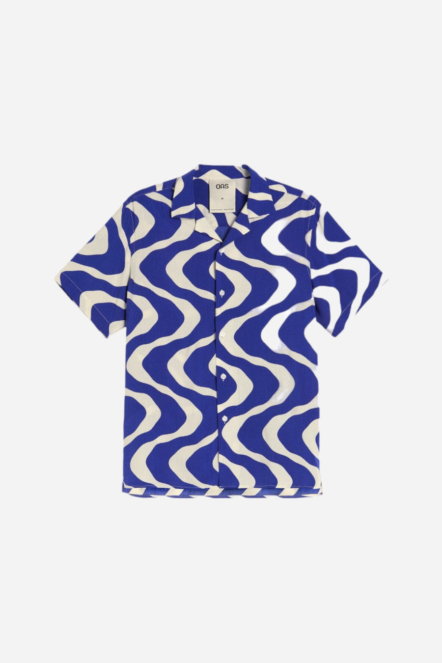 OAS Blue Rippling Viscose Shirt – front view