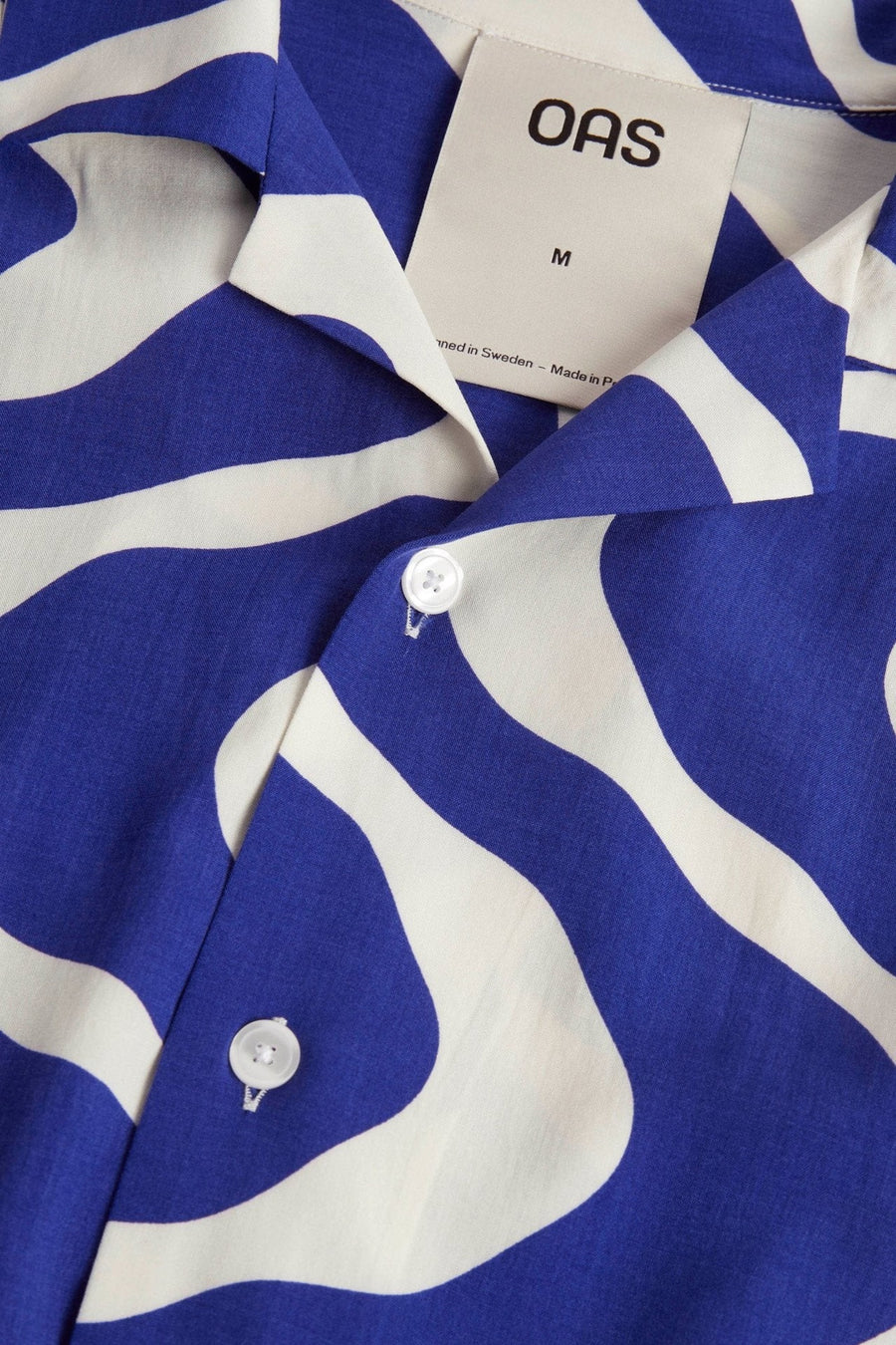 OAS Blue Rippling Viscose Shirt – side view