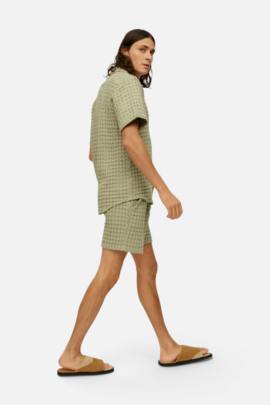 OAS Dusty Green Cuba Waffle Shirt – alternate