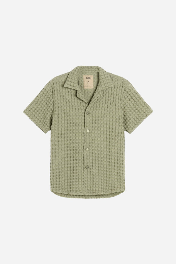 OAS Dusty Green Cuba Waffle Shirt