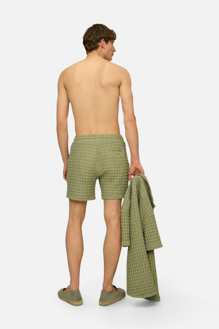 OAS Dusty Green Porto Waffle Short – alternate