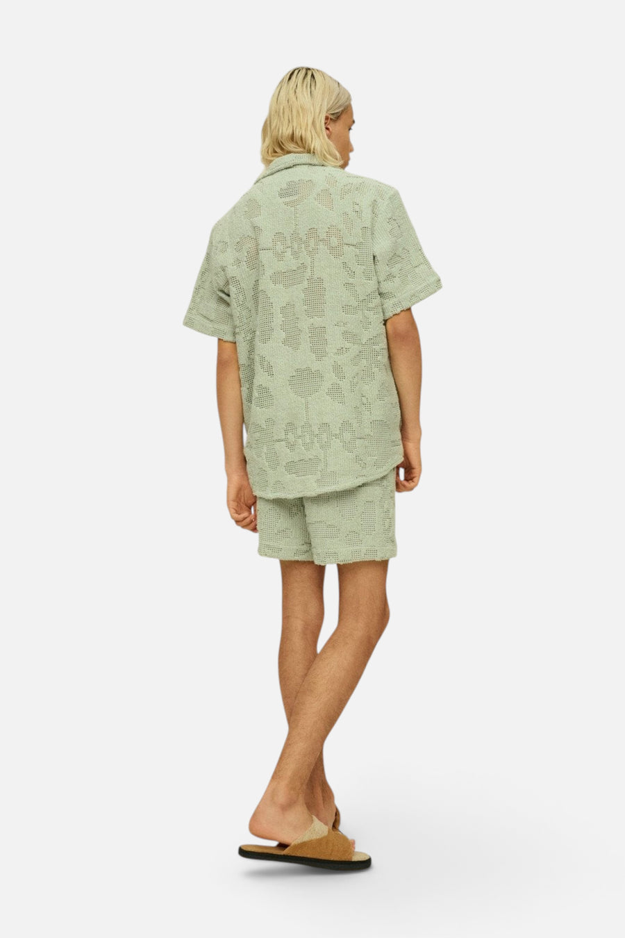 OAS Galbanum Cuba Crochet Shirt – flat lay