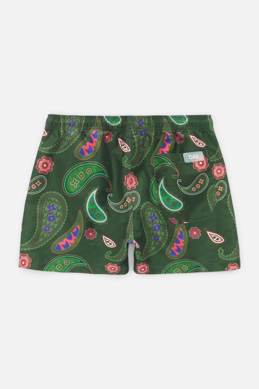 OAS Green Paisley Swim Trunks – back view