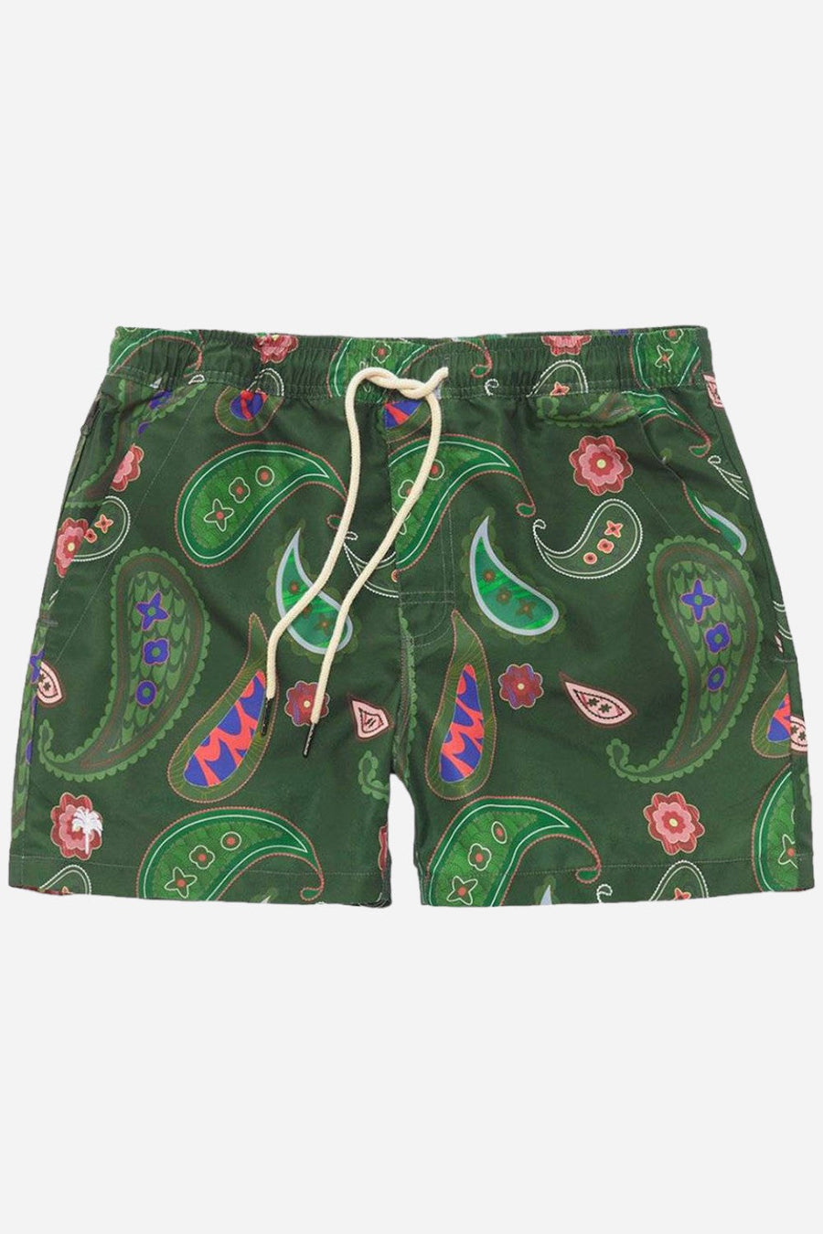 OAS Green Paisley Swim Trunks – front view