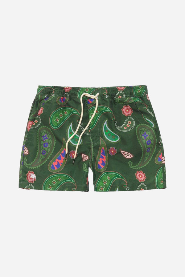 OAS Green Paisley Swim Trunks