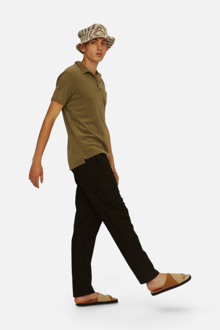 OAS Khaki Polo Terry Shirt – detail