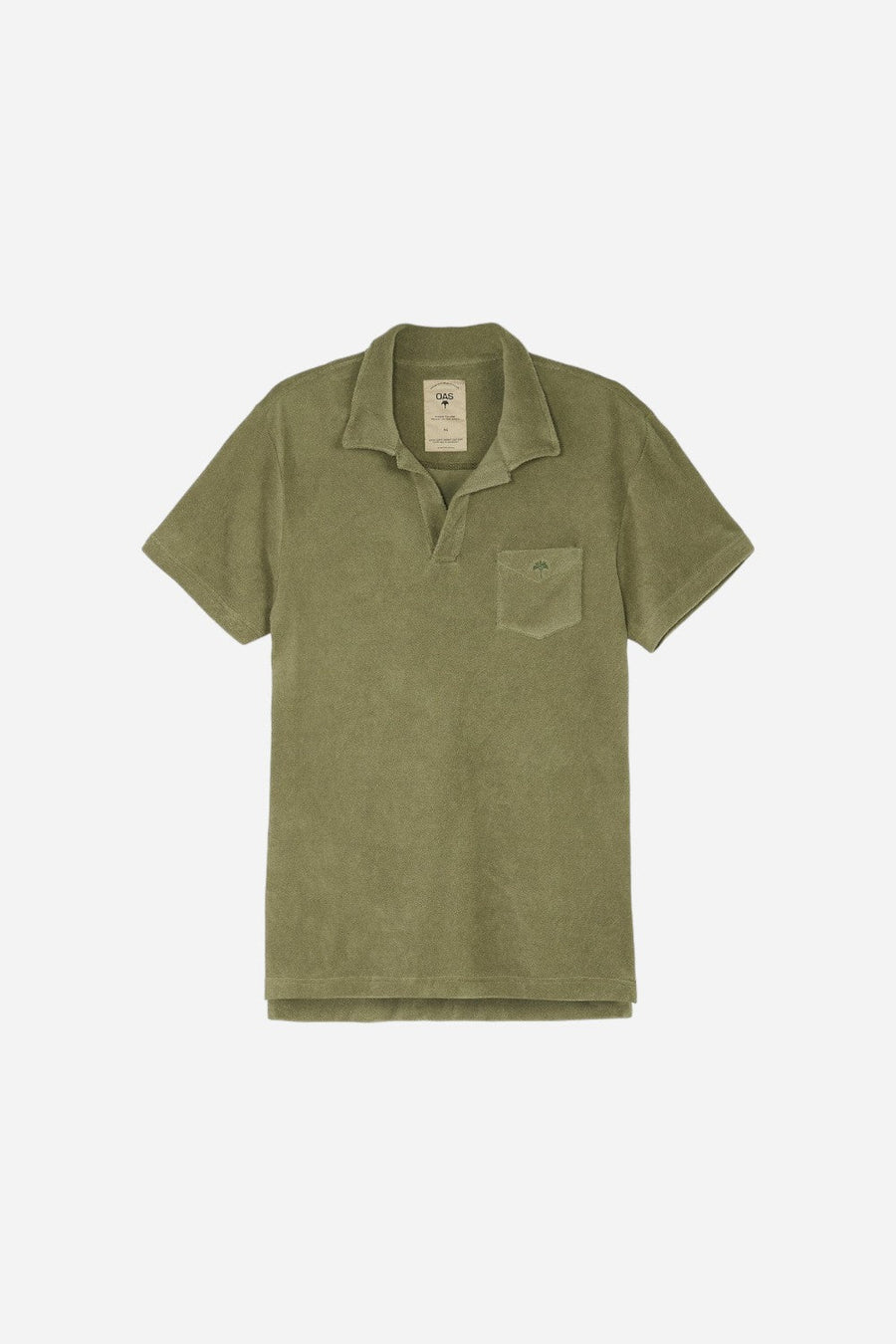 OAS Khaki Polo Terry Shirt – front view