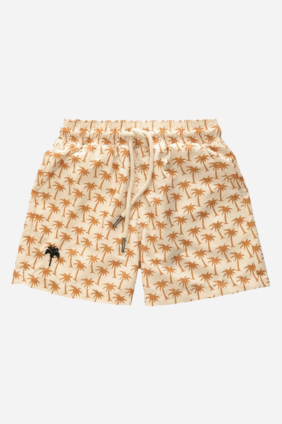 OAS Kid Beige Palm Swim Trunks – front view