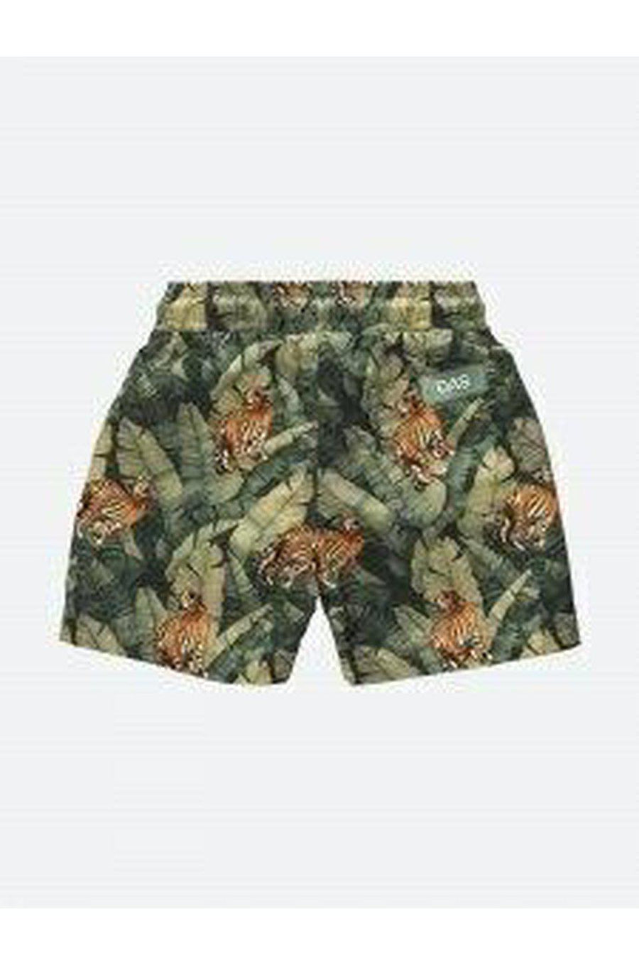 OAS Kids Roar Print Swim Trunks In Green – back view