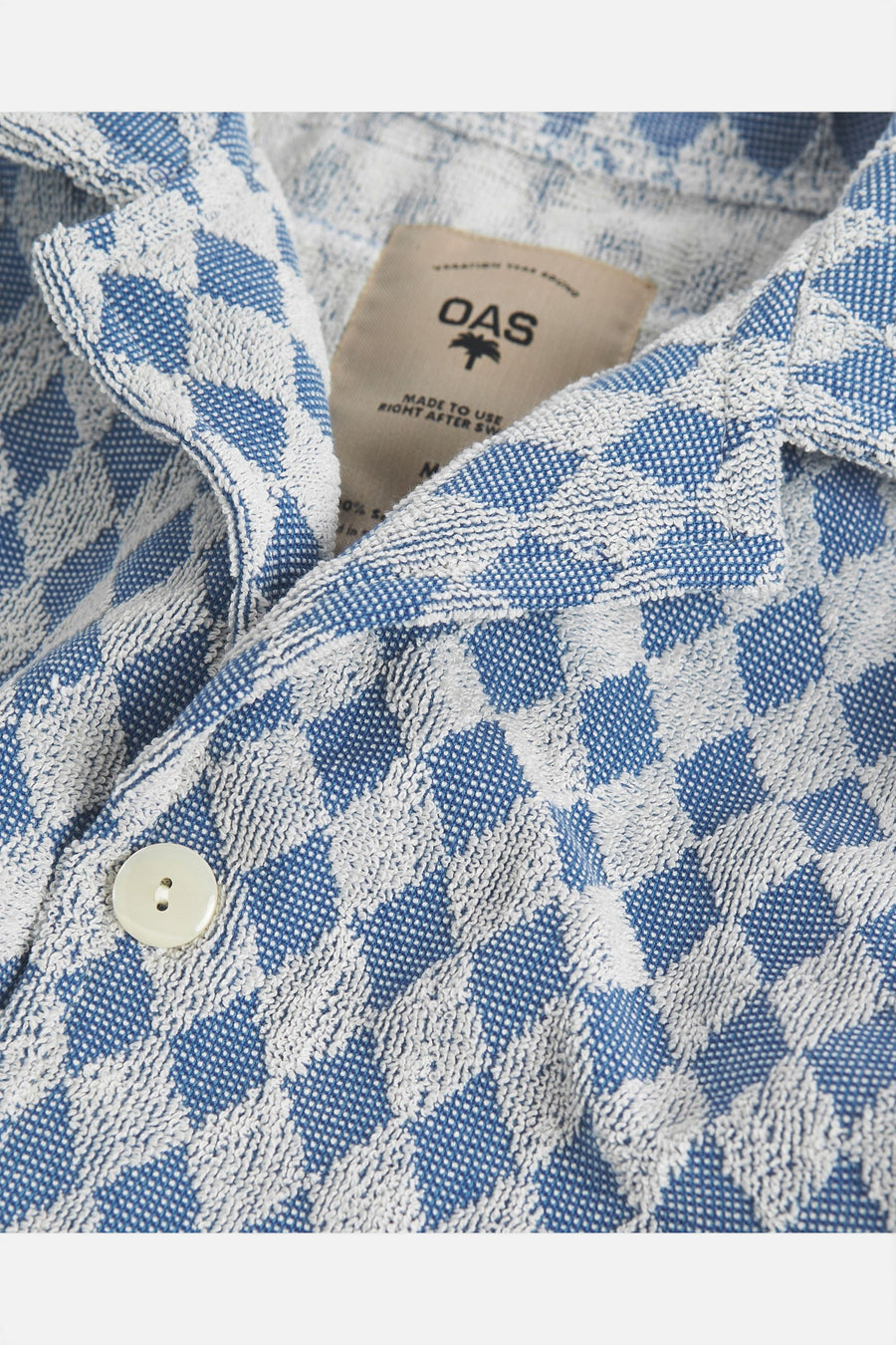 OAS Navy Diamond Cuba Terry Shirt – detail