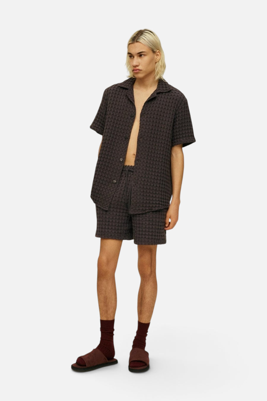 OAS Nearly Black Cuba Waffle Shirt – alternate