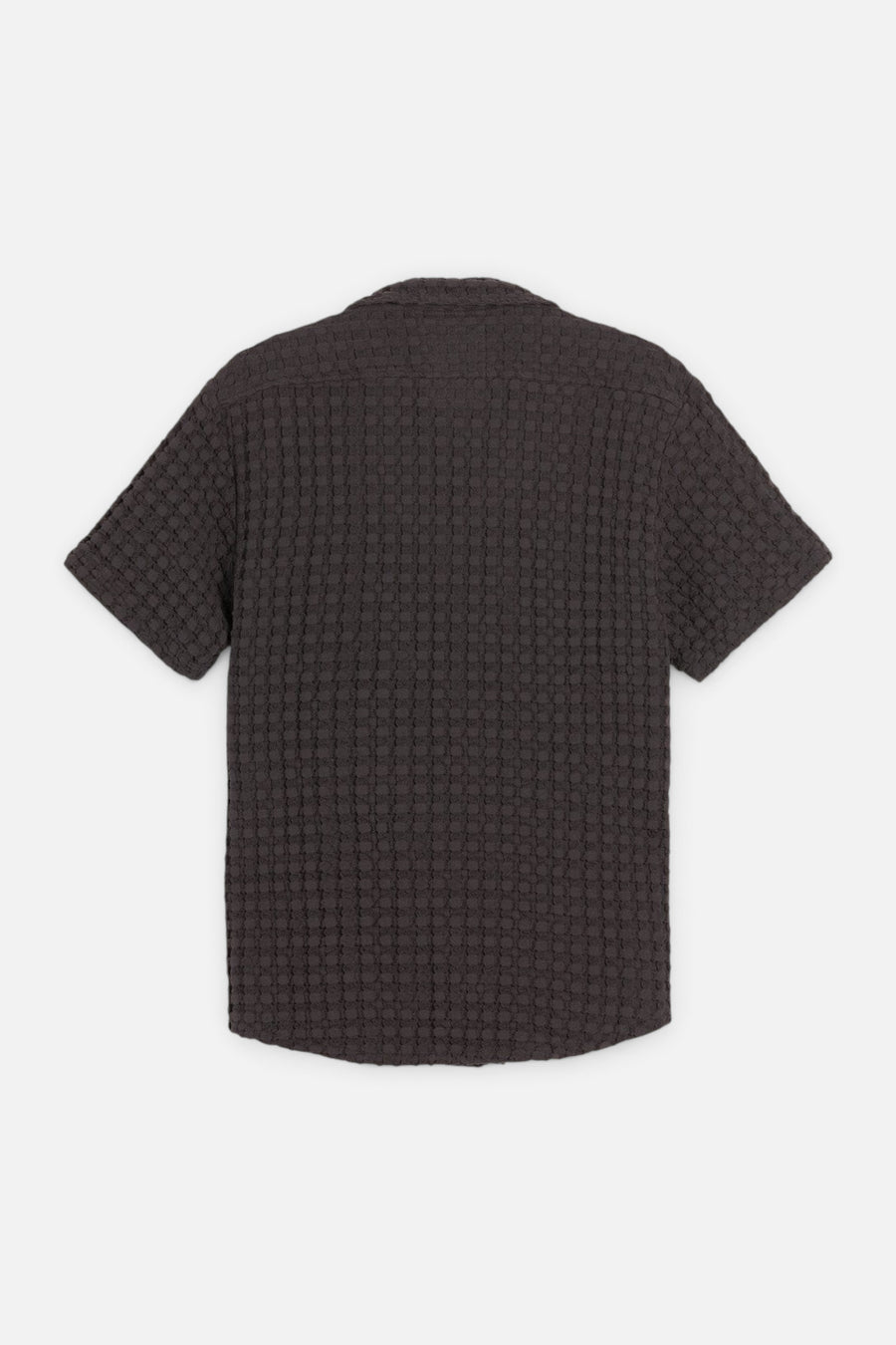 OAS Nearly Black Cuba Waffle Shirt – side view