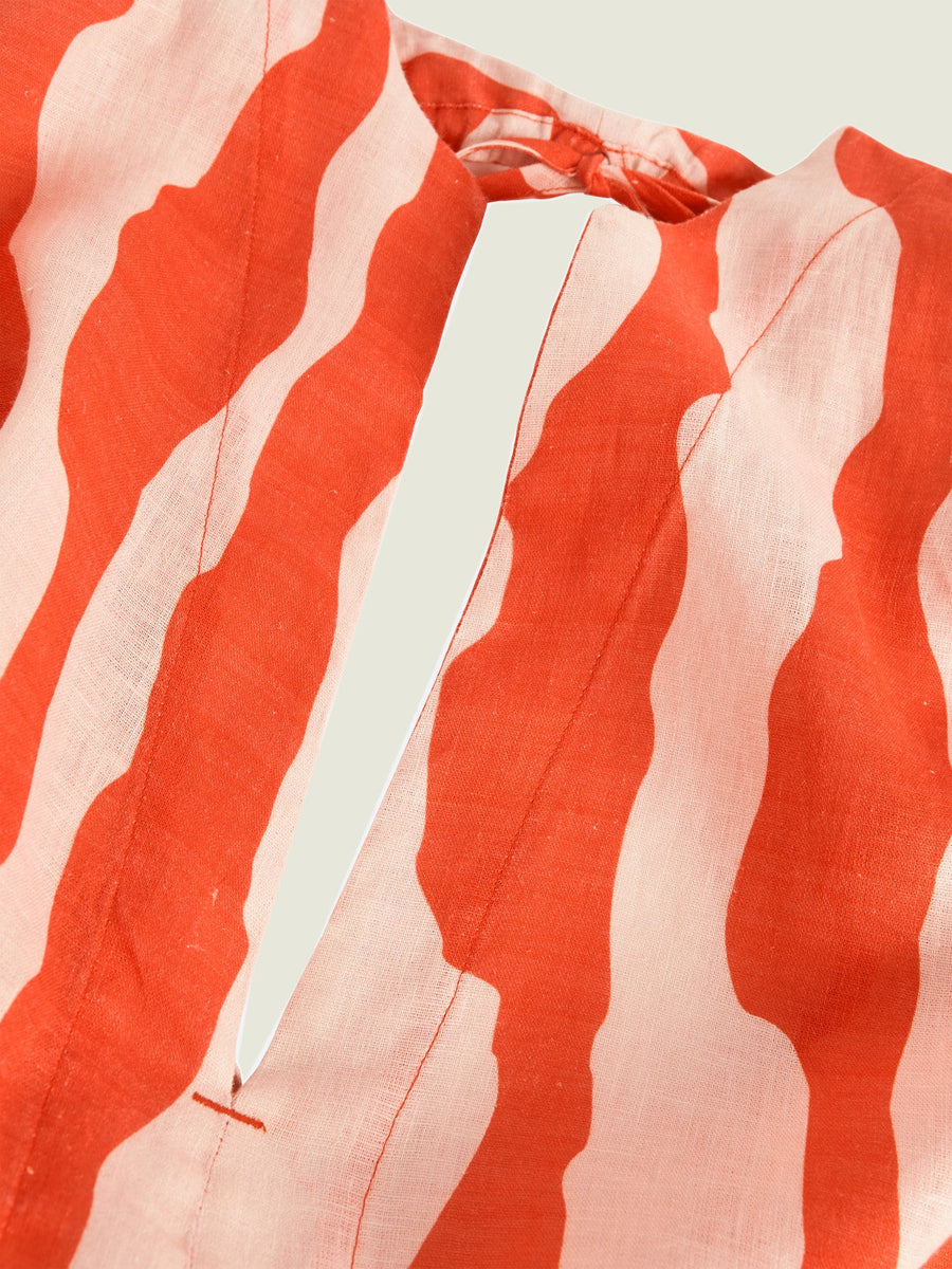 OAS Orange Calima Tangelo Linen Dress – flat lay