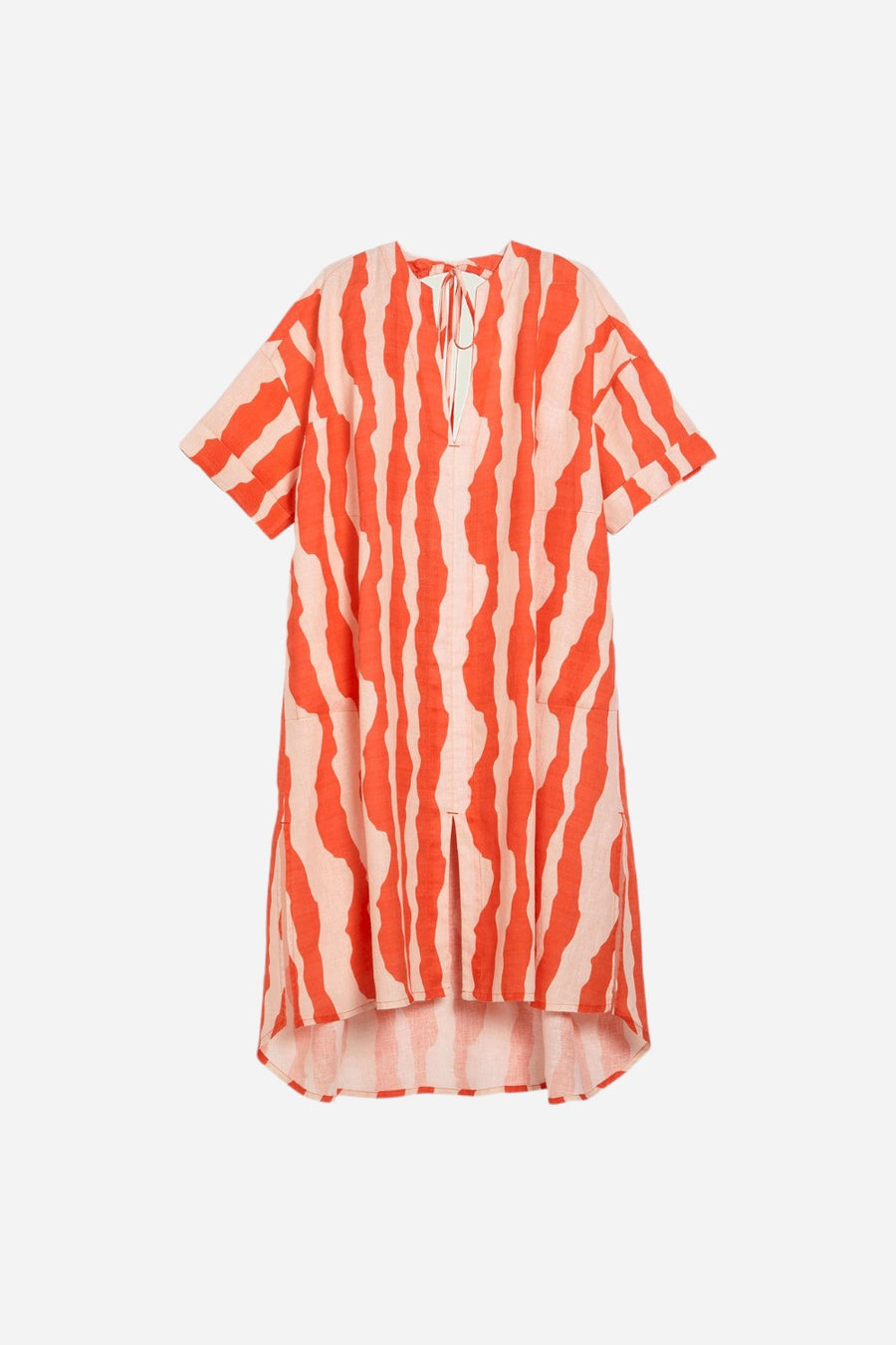 OAS Orange Calima Tangelo Linen Dress – front view