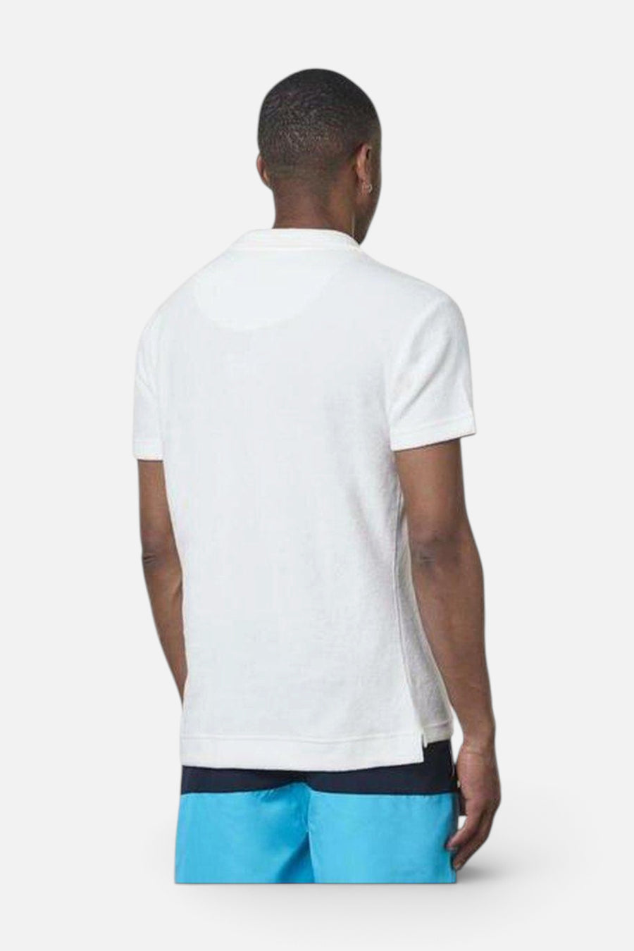 OAS Solid White Terry Polo – back view