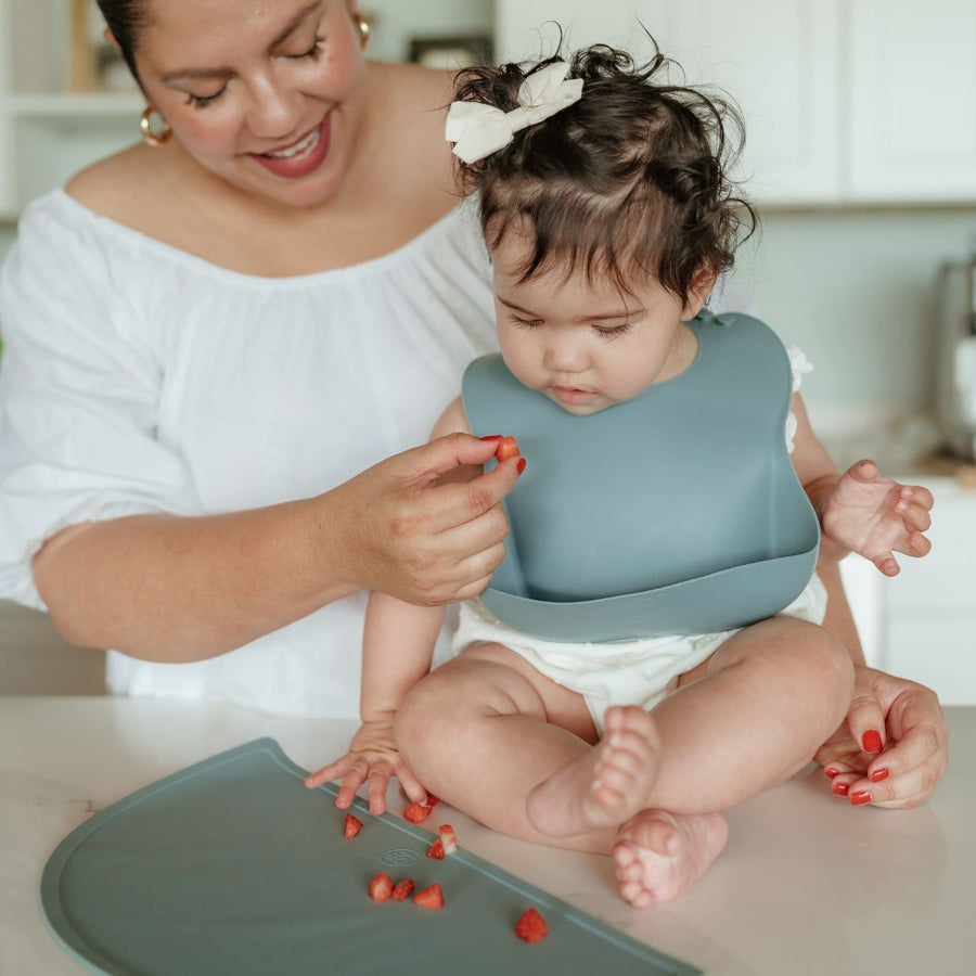 OB Designs Silicone Placemat in Peach – side view