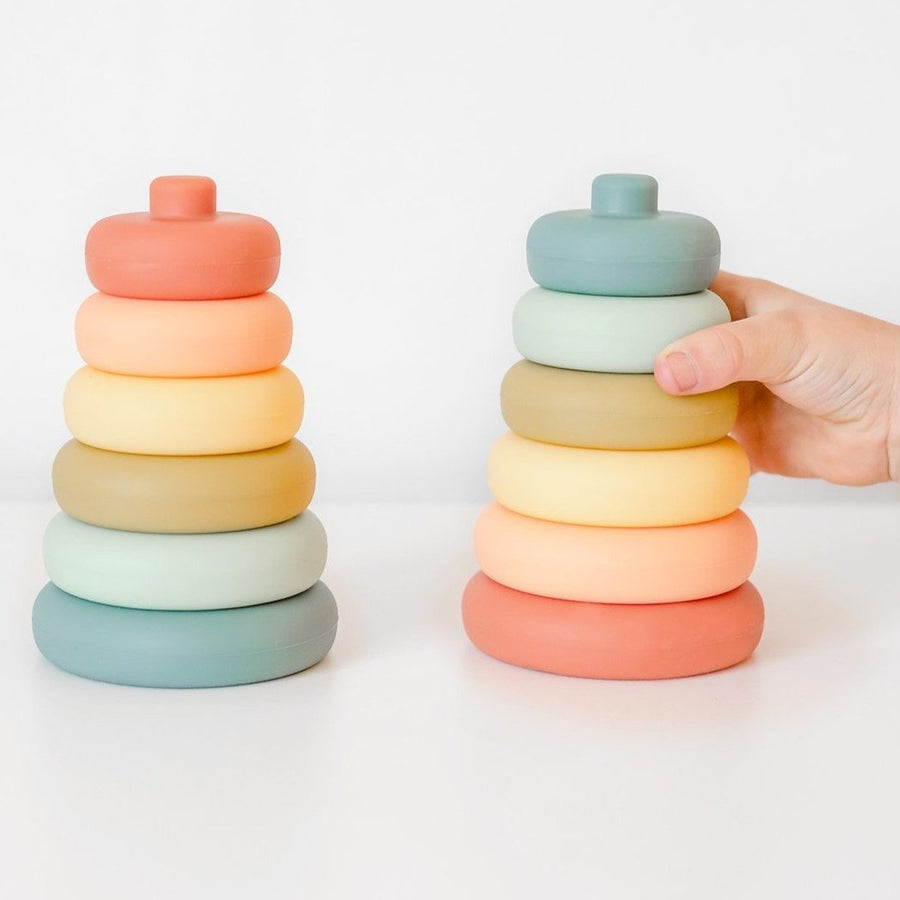 OB Designs Silicone Stacker Tower in Blueberry – back view