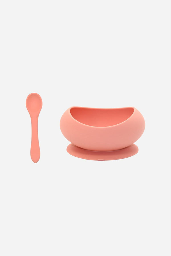 OB Designs Stage 1 Suction Bowl & Spoon Set in Guava
