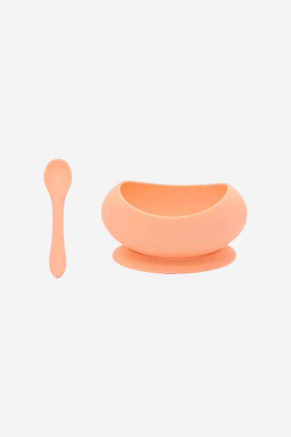 OB Designs Stage 1 Suction Bowl & Spoon Set in Peach