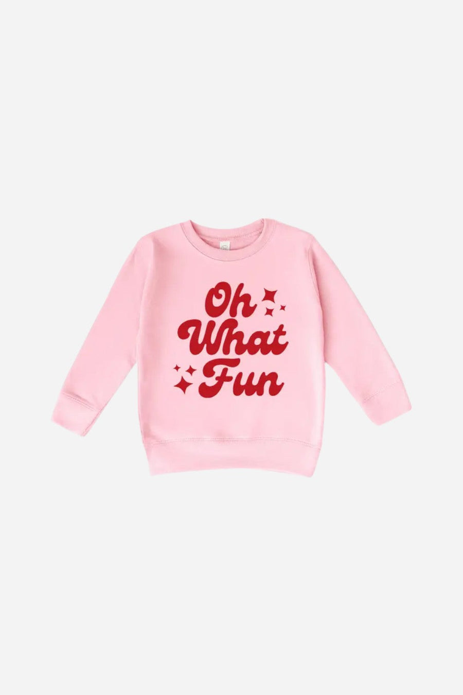Oh What Fun Pink Toddler/Youth Sweatshirt – front view