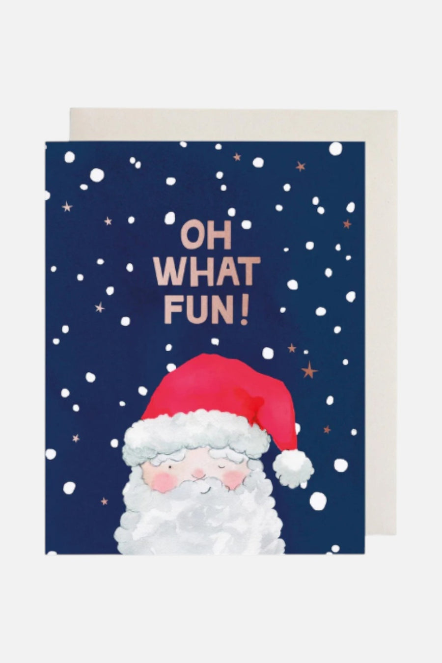 Oh What Fun Santa Greeting Card – front view