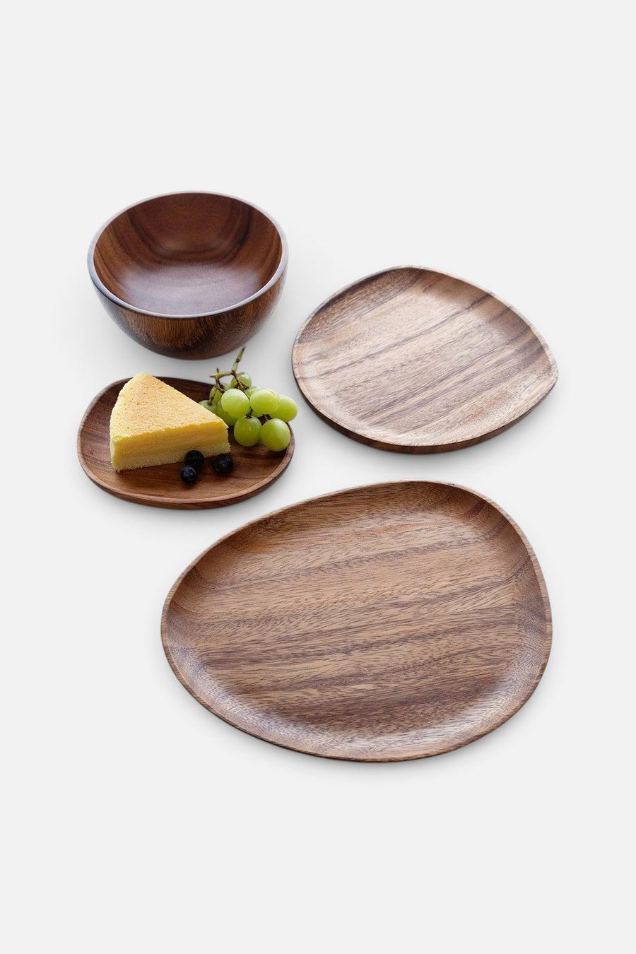 OHOM Foree Wood Dinnerware, Set of 4 – back view