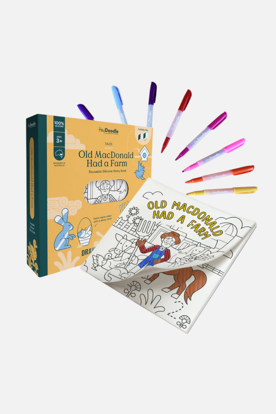 Old MacDonald Had a Farm Tales - Reusable Coloring Book – front view