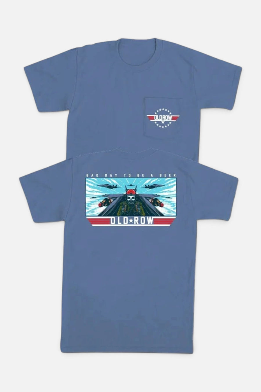 Old Row Bad Day To Be A Beer Aviator Tee – front view