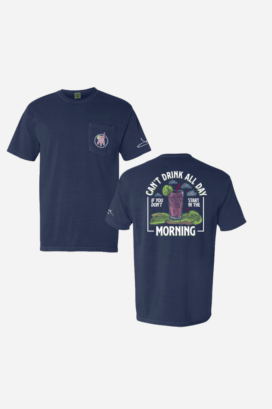 Old Row Barstool Sports Morning Transfusion Tee in Navy – front view