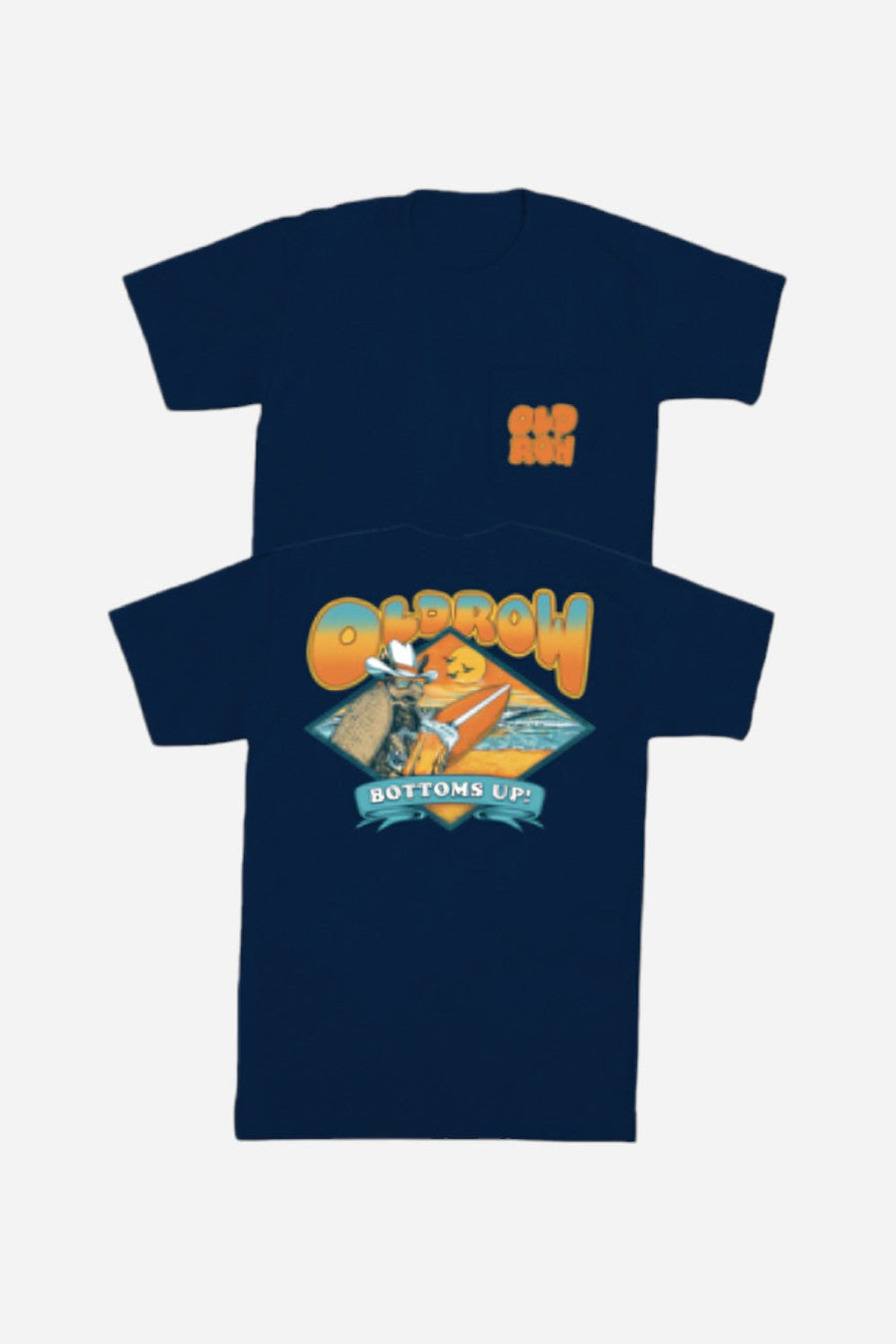 Old Row Bottoms Up Armadillo 2.0 Pocket Tee in Navy – front view