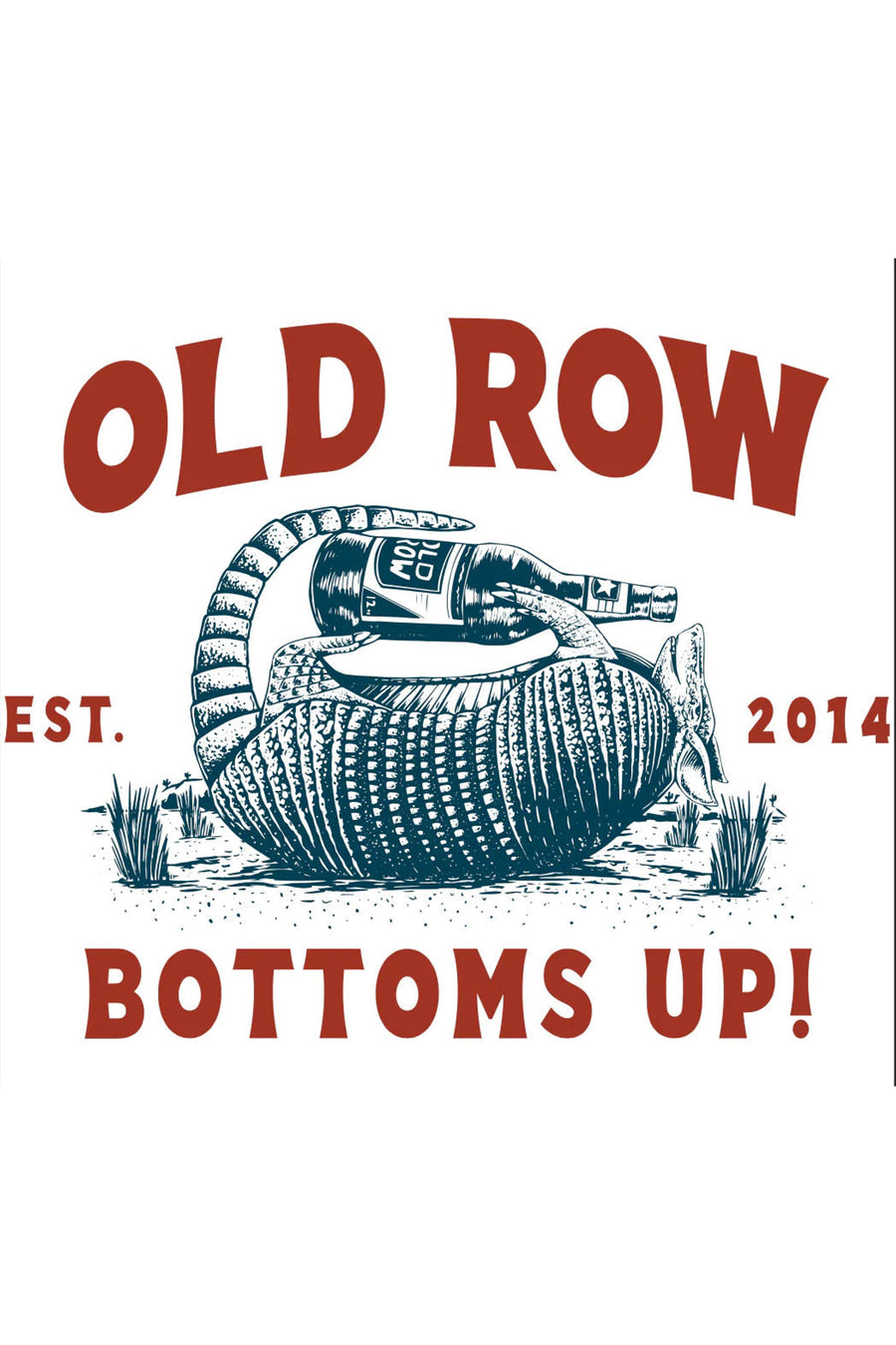 Old Row Bottoms Up Dillo Tee in Ivory – back view